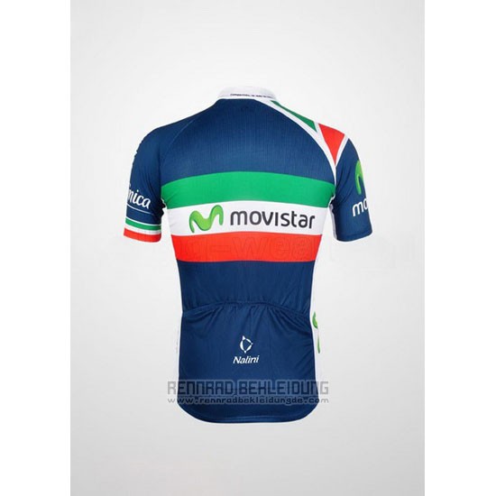 2012 Fahrradbekleidung Movistar Champion Italien Trikot Kurzarm und Tragerhose - zum Schließen ins Bild klicken